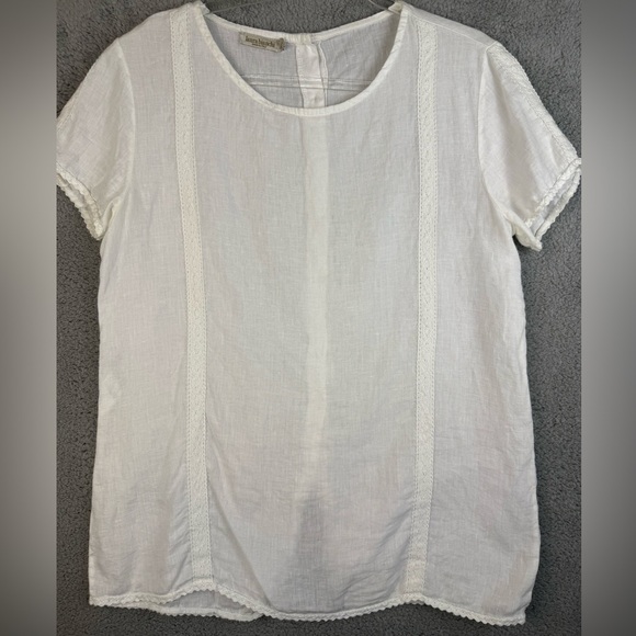laura bianchi Tops - Women’s Laura Bianca Italian linen short sleeve top size L